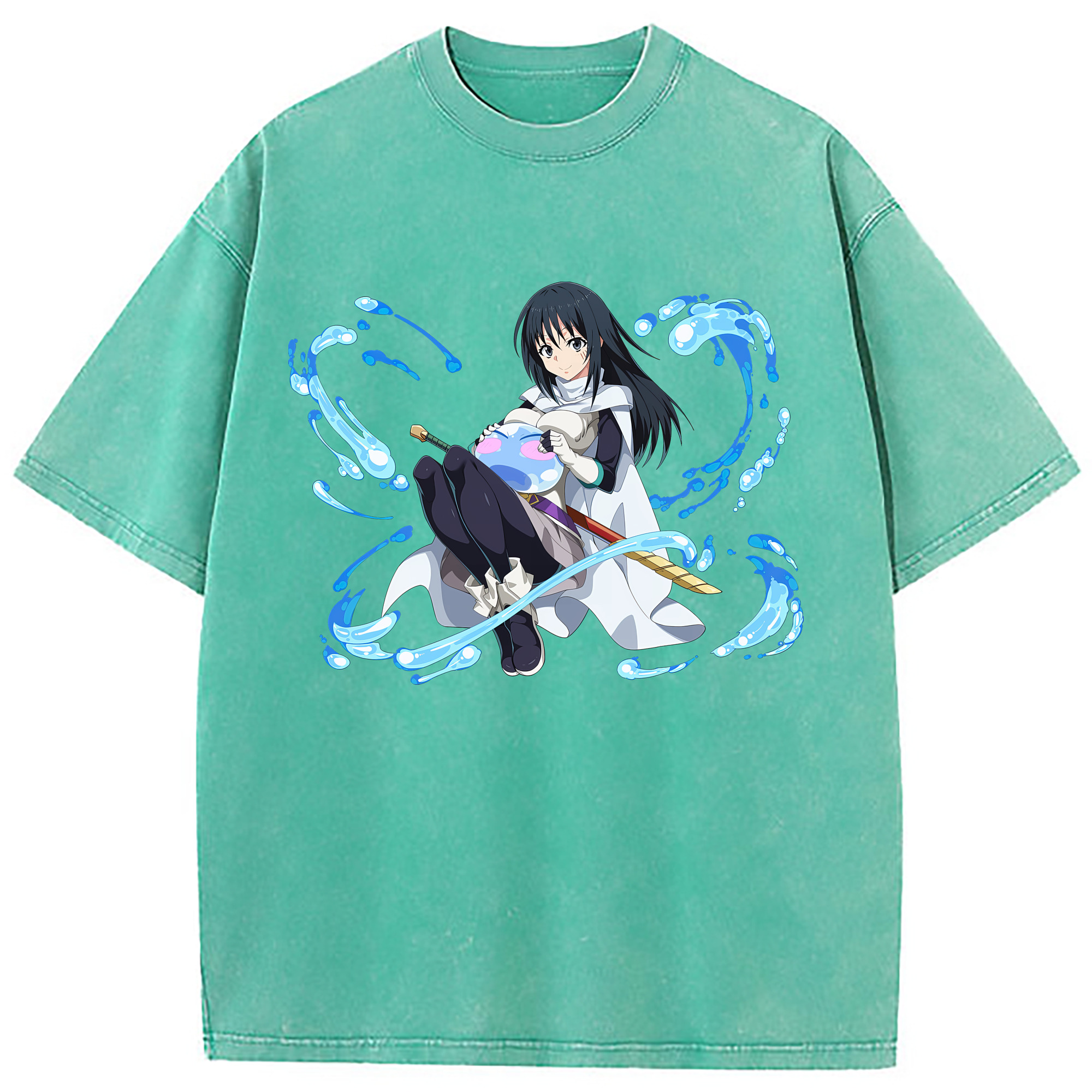 （画像用） 転スラ Regarding Reincarnated to Slime 綿100% ヴィンテージ風 半袖Tシャツ（フロントプリント）